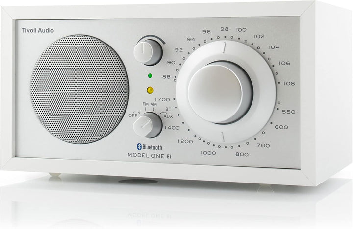Tivoli Audio Model One BT Bluetooth UKW-/MW-Tisch Radio (Weiss/Silber) Weiss / Silber, Weiss / Silbe