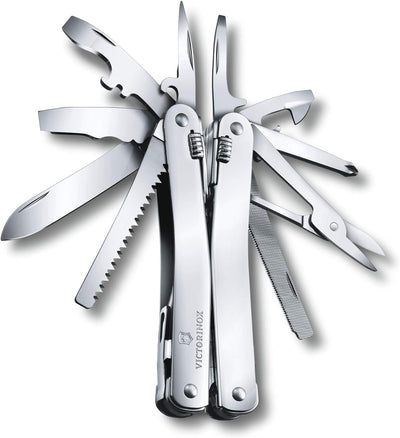 Victorinox, Multifunktionswerkzeug, Swiss Tool Spirit X Plus Ratchet, Silber (36 Funktionen, Festste