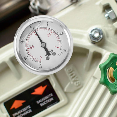 Oumefar Vakuum-Manometer 1/4 BSP Vakuum-Manometer Hochdruck-Vakuummeter Hochpräzises Radialmanometer