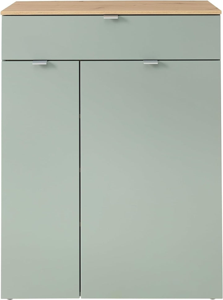 möbelando Schuhschrank >Bari< in Schilfgrün matt, MDF, Spannplatte - 78x103x38cm (BxHxT) Schilfgrün