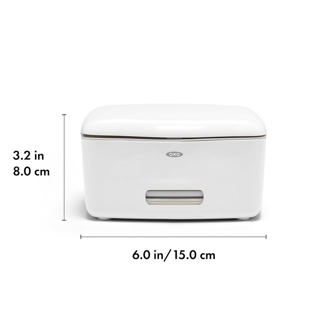 Zagg OXO Good Grips Dispenser for Face, Hand and Flushable Wipes, 18/8 Edelstahl, Weiss, 5.88" L x 6