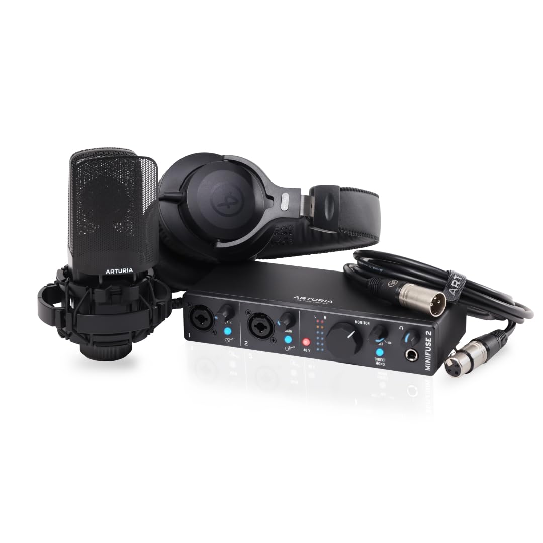 Arturia MiniFuse Recording Pack Black USB-Audio Interface+ CM1 + EF1 - USB Audio Interface