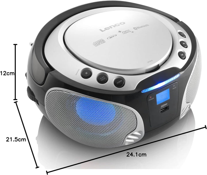 Lenco SCD-550 - CD-Player für Kinder - CD-Radio - Stereoanalage - Boombox - MP3 und USB Player - Blu