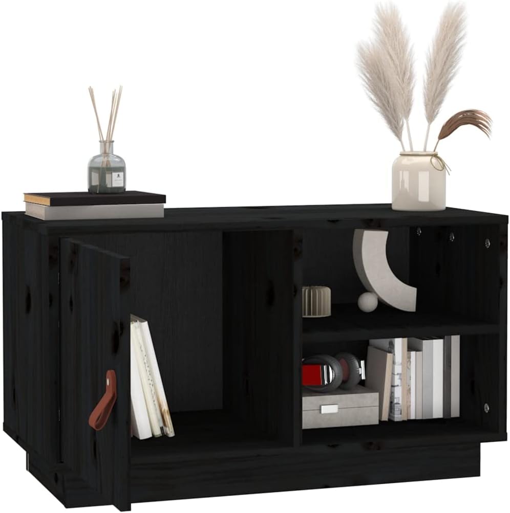TV Schrank, TV Lowboard mit 1 Tür und 2 offenen Fächern, Fernsehtisch, Fernsehschrank, TV-Tisch, TV