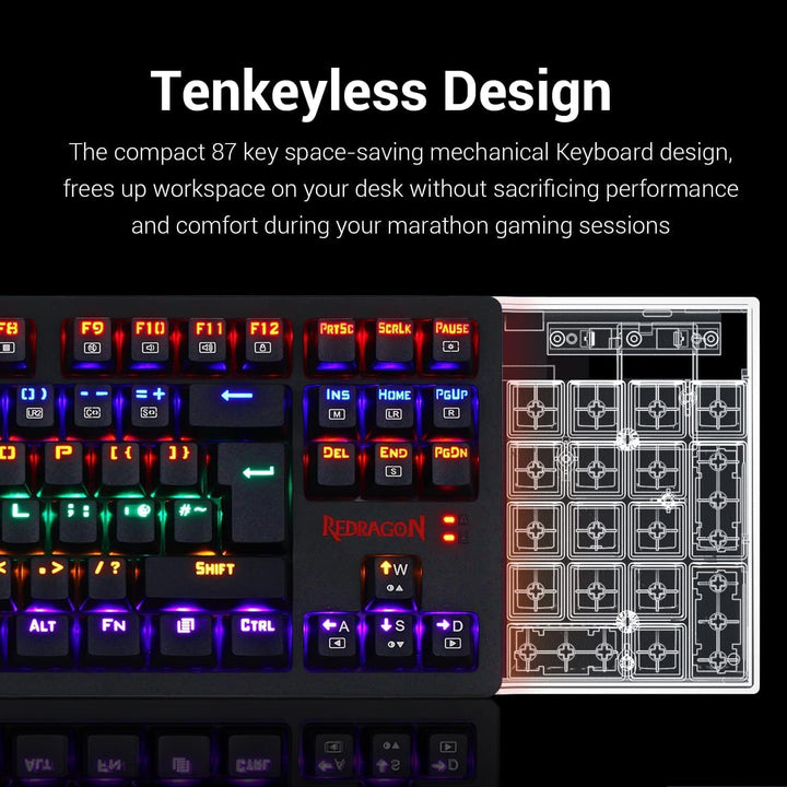 Redragon S113 Mechanische Gaming Tastatur Maus Set Regenbogen Beleuchtet mit Braunen Schaltern und R