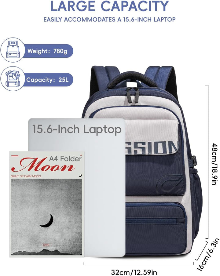 Amythe Schulrucksack Jungen Teenager 10-18 Jahre, Gross Rucksack Junior mit Laptopfach für Oberstufe