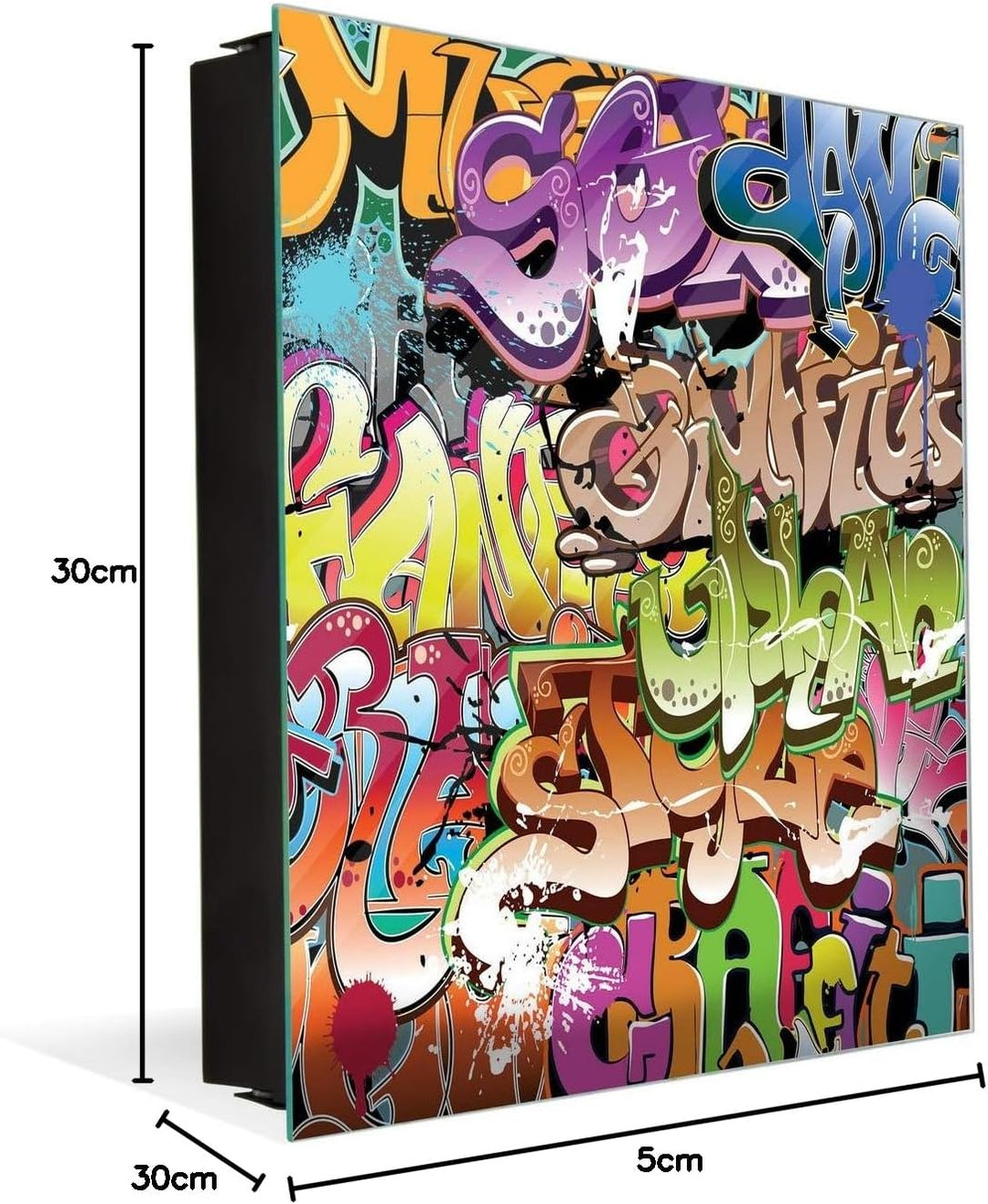 Schliessfach aus Stahl für die Schlüsselaufbewahrung und rahmenloses magnetisches Whiteboard K10 Gra