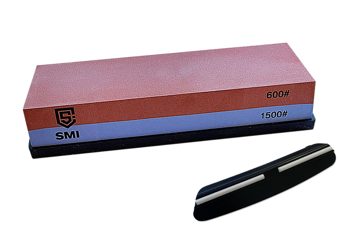 SMI - Schleifstein Schleifhilfe Wetzstein Abziehstein Schärfstein Messerschärfer Körnung 600/1500 Gr