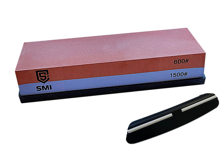 SMI - Schleifstein Schleifhilfe Wetzstein Abziehstein Schärfstein Messerschärfer Körnung 600/1500 Gr