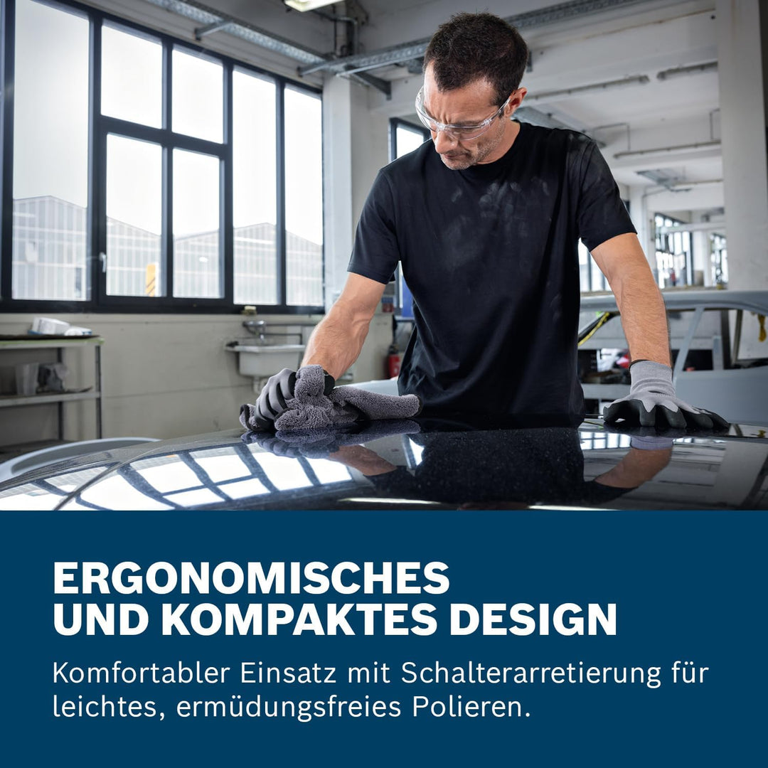 Bosch Professional 12V System Akku-Polierer GPX 12V-125 (inkl. Baretool mit montiertem 125 mm Klett-