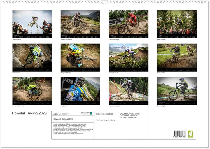 Downhill Racing 2026 (Wandkalender 2026 DIN A2 quer), CALVENDO Monatskalender: farbig, actionreich,