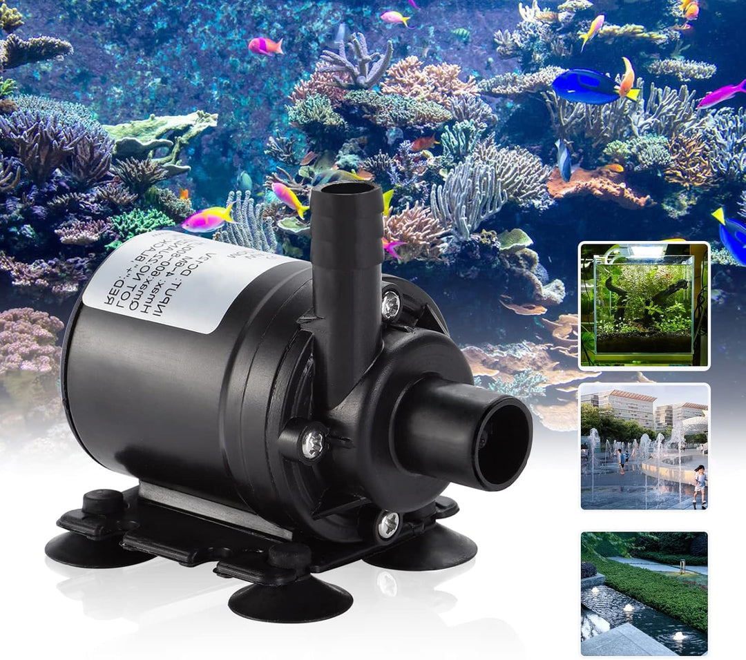 HSEAMALL Brushless Tauch Mini Wasserpumpe DC 12 V Amphibienpumpe 800L / H 5 Mt für Gartenteich Aquar