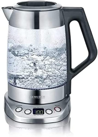 SEVERIN Glas Tee- und Wasserkocher, Teekocher, 3.000 W, Edelstahl, WK 3479 & Automatik-Toaster, Toas
