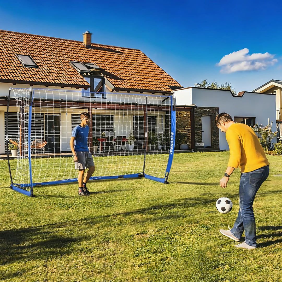 Fussballtor Outdoor [180cm/240cm/365cm], Faltbares Fussballtor Garten & Training mit Koordinationsle