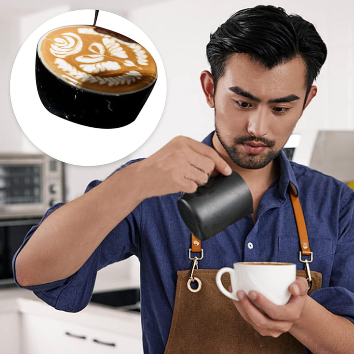 Milchkännchen, 350 mlMilchkanne aus Edelstahl mit Messung Mark, Barista Zubehör, Kaffee Creamer Milc