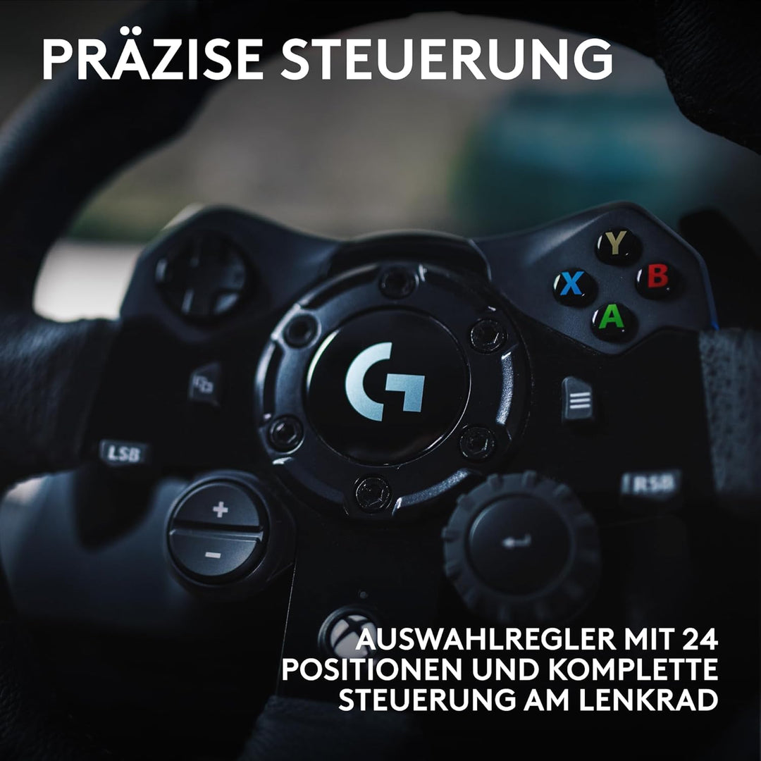 Logitech G923 TRUEFORCE Gaming Rennlenkrad mit Pedalen, Kraftrückkopplung bis 1000 Hz, reaktionsschn