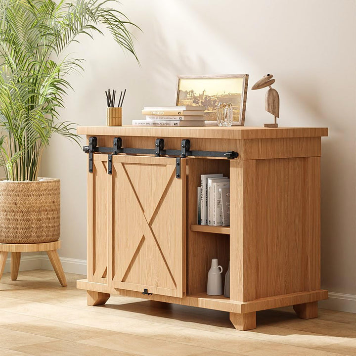 Mini Schiebetür Komplettset Schiebetürbeschlag 122cm Laufschiene mit Rollen Schiebetürsystem für Byp