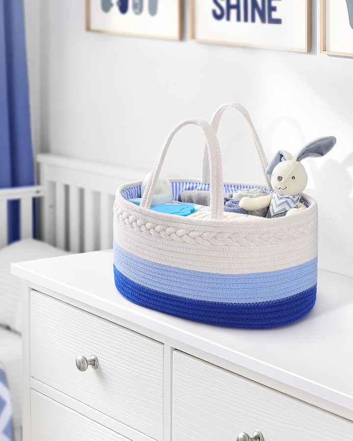 Maliton Wickeltisch Organizer，Baby Organizer Korb，Aufbewahrungskorb für den Wickeltisch，Windel Caddy