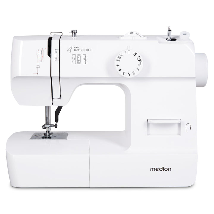 MEDION Nähmaschine SM70 (70 Watt, 12 verschiedene Stichmuster, LED Nählicht, einstellbare Stichlänge