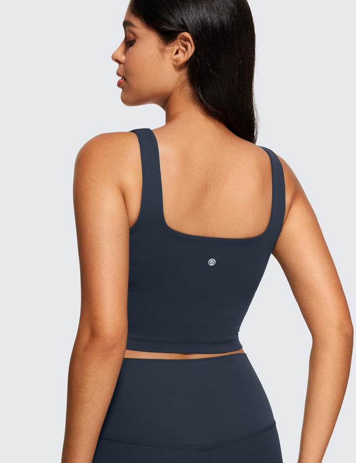 CRZ YOGA Damen Butterluxe Sport BH Gepolstert Ohne Bügel Crop Tops Atmungsaktive Yoga Tank Top Fitne