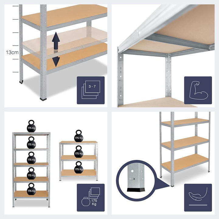 shelfplaza® 90x100x40cm Home Schwerlastregal verzinkt/Metallregal mit 3 Böden/Kellerregal Metall, Ga