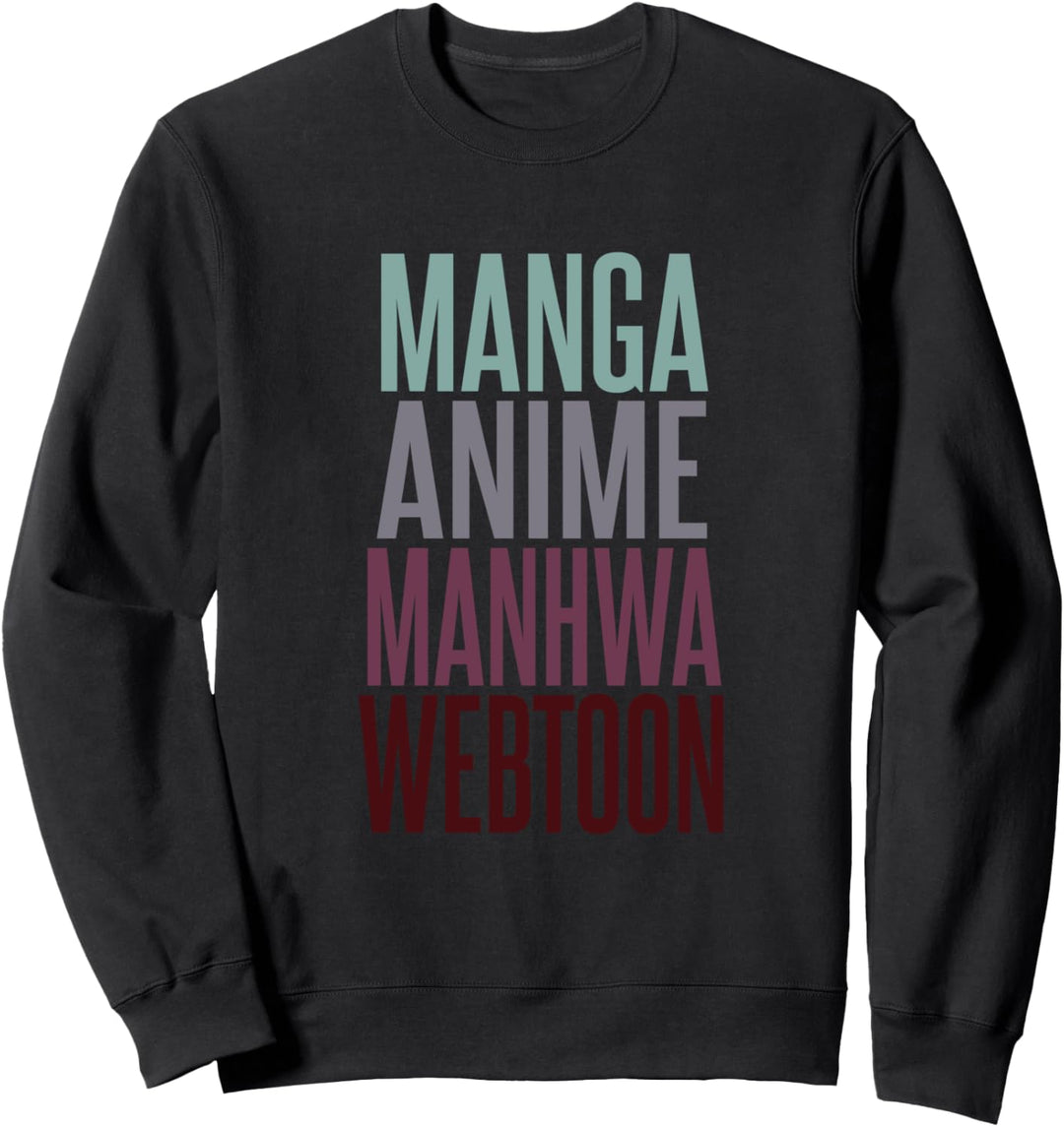 Manga Anime Manhwa Webtoon Typografie Design Sweatshirt