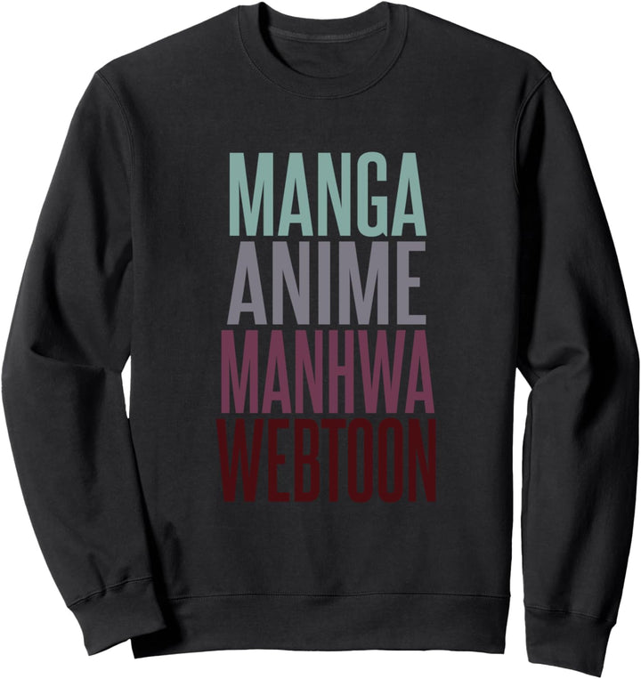 Manga Anime Manhwa Webtoon Typografie Design Sweatshirt