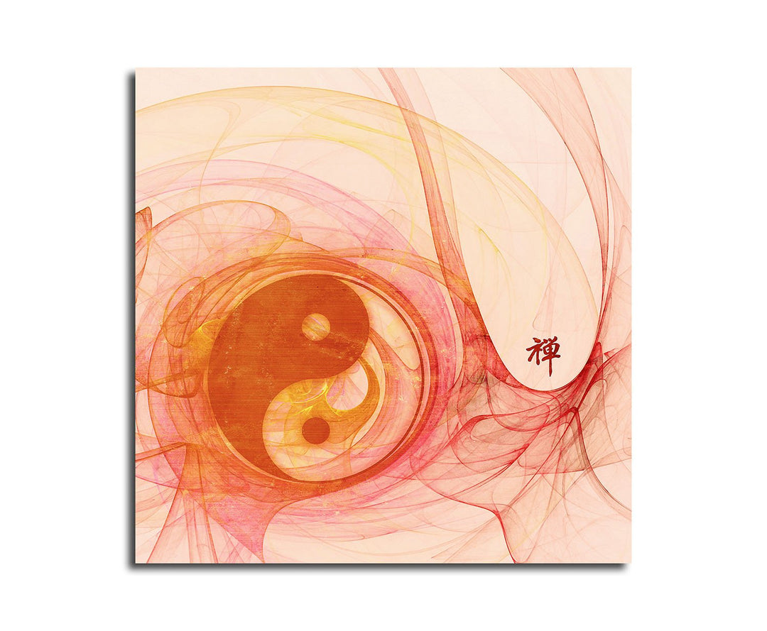 Paul Sinus Art Energie Balance Feng Shui Abstrakt344_60x60cm Bild auf Leinwand YinYan Abstraktes Mot