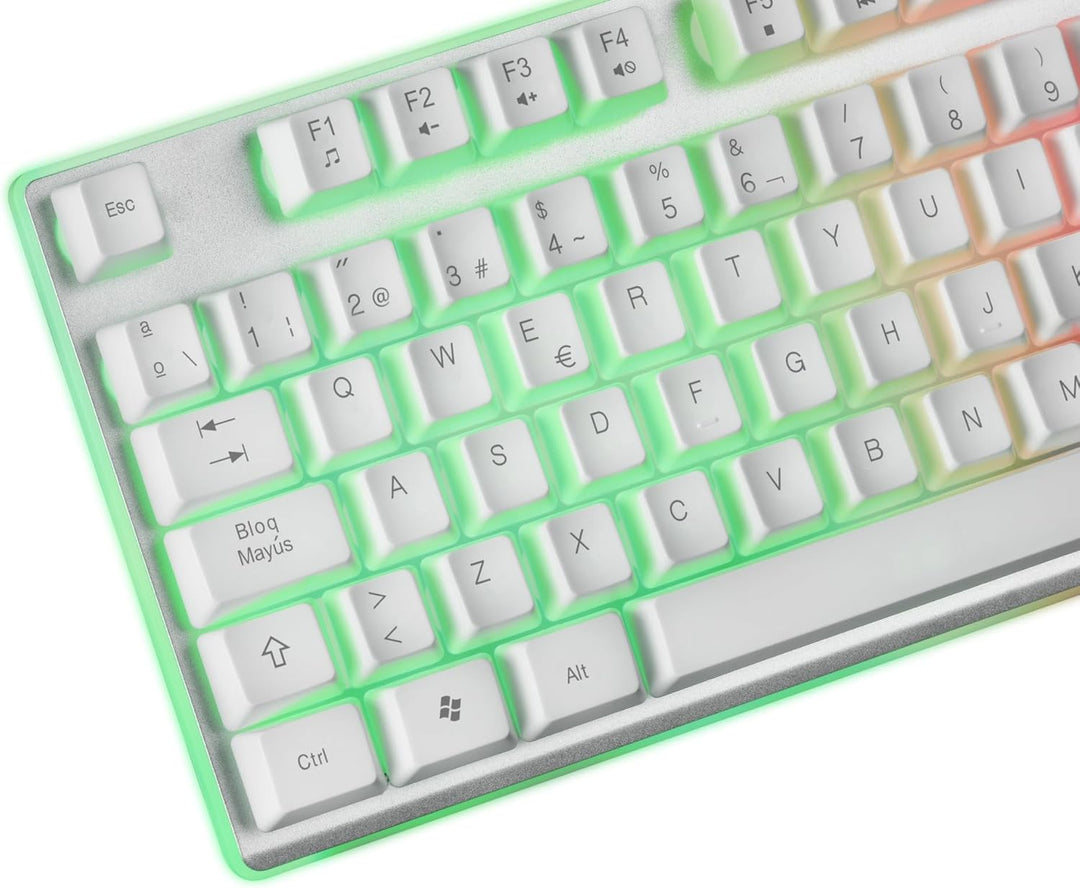 Mars Gaming MCPXWFR, Combo Tastatur H-Mech FRGB, Ultralight Maus 10000DPI &amp; XXL Mousepad, Weiss, Fra