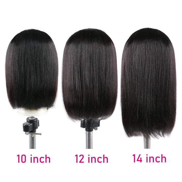 Huairisi 10 Inch Straight Bob Wigs for Women None Lace, Short Straight U Part Wig Bob Human Hair, Sh