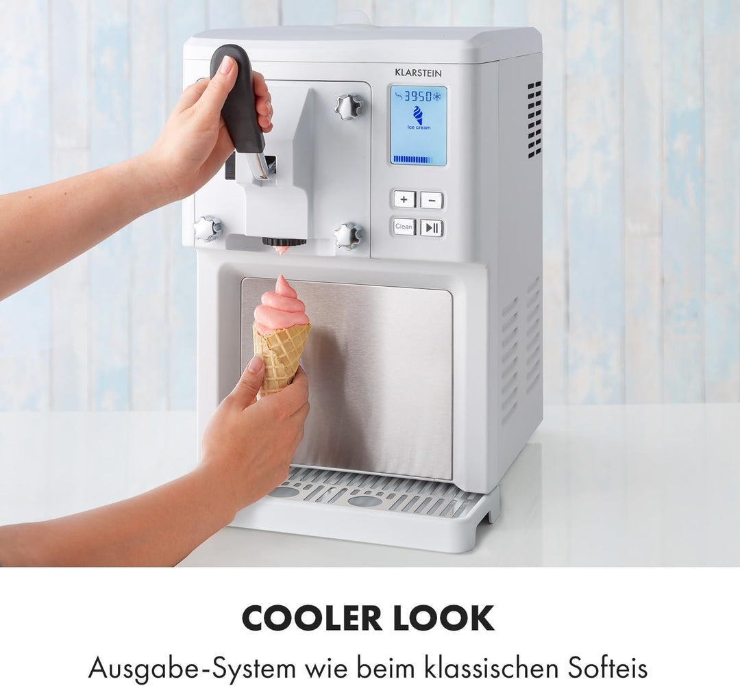 Klarstein Sweet Sundae - Eiscrememaschine, 1,5 Liter, mitselbstkühlendem Kompressor, 200 Watt, Ausga