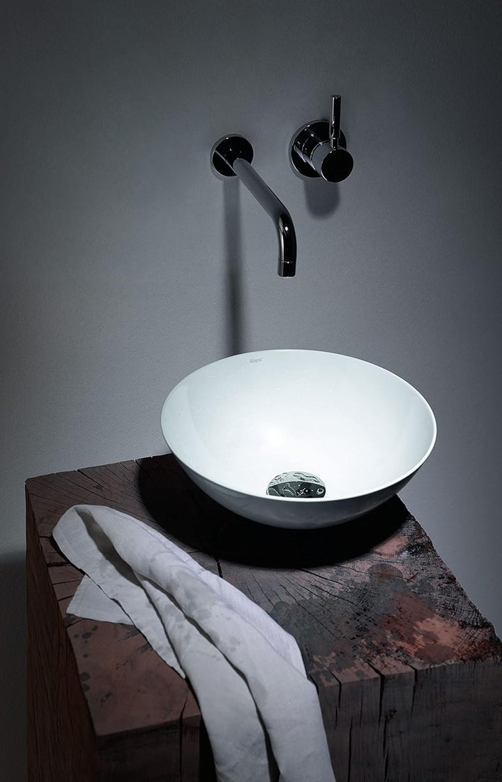 Alape˘ Waschschale, Waschbecken aus glasiertem Stahl in der Oberfläche alpinweiss, rund, Ø 36cm, Höh