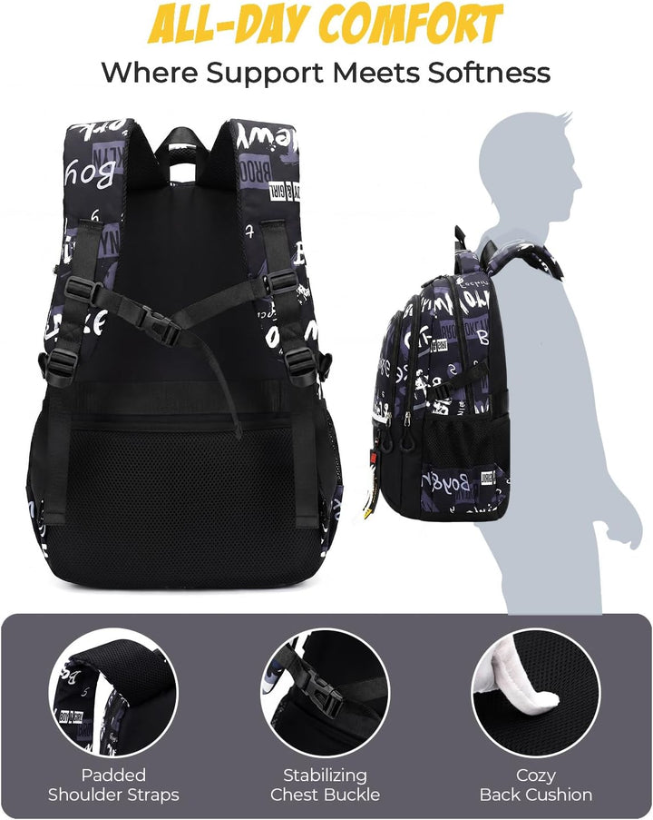 Amythe Schulrucksack Teenager Rucksack für Jungen - Wasserdichter Casual Daypack, Schulranzen Ideal