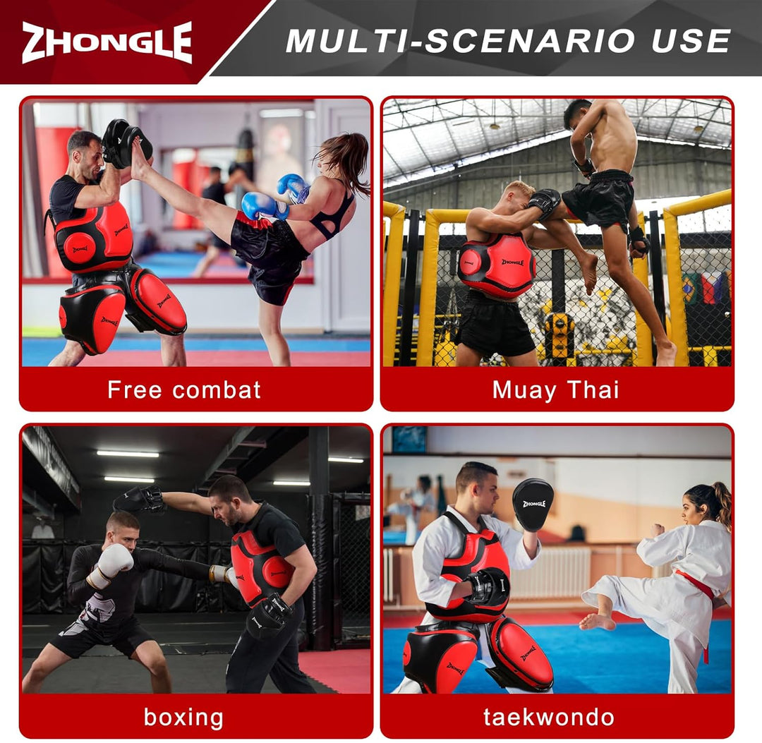 ZHONGLE Professionelle Boxen Körperschutz, Coach's Boxingweste, Kampfsport Heavy Hitter Boxen Body P