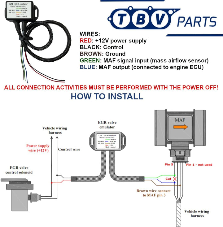 TBVPARTS EGR Ventil-Emulator mit Vakuumsteuerung 2.0 / 2.2 DI DTI Ringventil Astra G Omega B Vectra