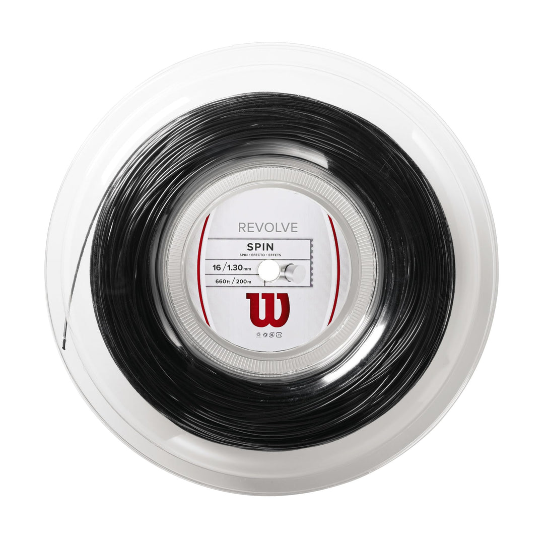 Wilson Unisex Tennissaite Revolve 200 Meter 1,30 mm Schwarz, 200 Meter 1,30 mm Schwarz