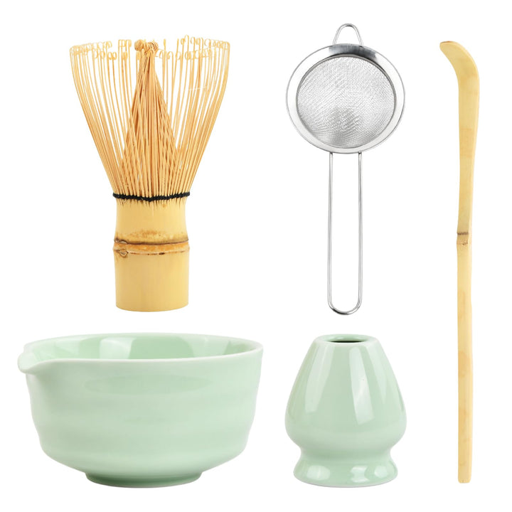 5 in 1 Matcha Set Japanisches Matcha Tee Set mit Matcha Besen, Matcha Schale mit Ausgiesser, Matcha
