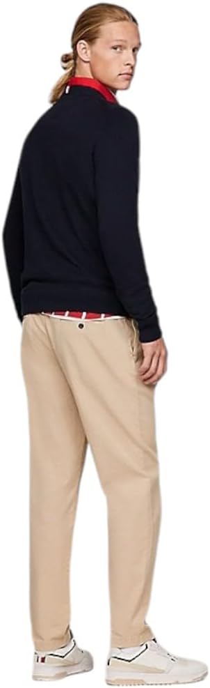 Tommy Hilfiger Herren Pullover Chain Ridge Structure C Neck Baumwolle S Blau (Desert Sky), S Blau (D