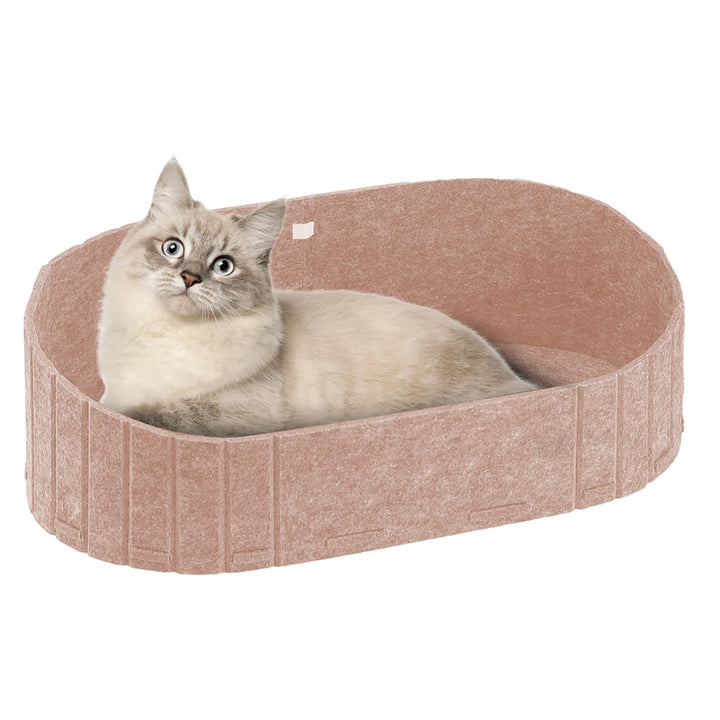 Katzenbett, Filz Katzenkorb Indoor, Grosses Katzensofa 60 x33.5 cm, Hundebett aus Filz, Kuschelbett