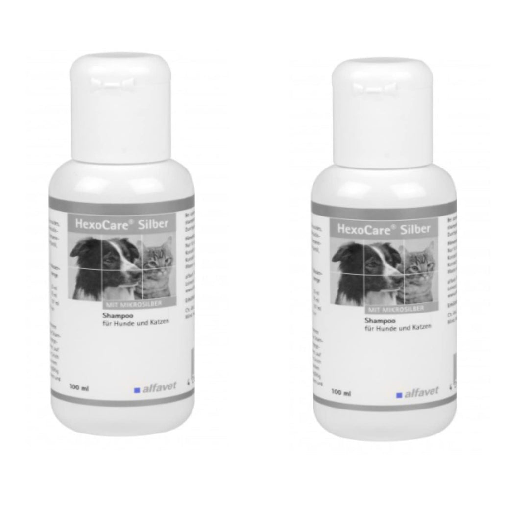Alfavet HexoCare Silber Shampoo für Hunde und Katzen - Doppelpack - 2 x 100 ml