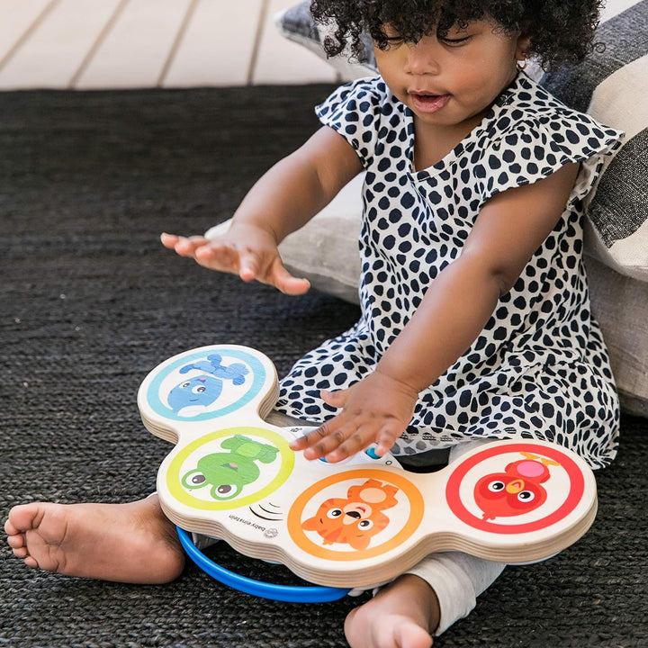 Baby Einstein Magic Touch Wooden Drum Musical Toy, Ages 6 Months Plus & Hape Beaded Raindrops , Mini