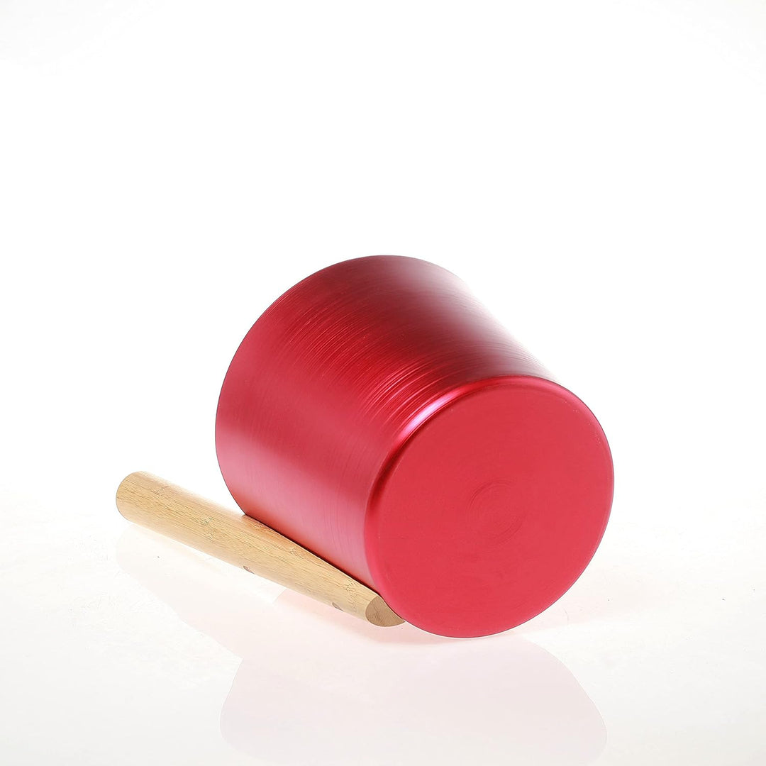 SULENO - Sauna Set ANEA Aufgusskübel 5 Liter Schöpfkelle Saunakübel Kübel Kelle (rot metallic)
