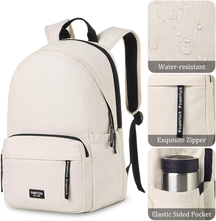 YAMTION Schulrucksack Mädchen Schultasche Damen mit 15.6 Zoll Laptopfach,Rucksack Studium Schule Uni