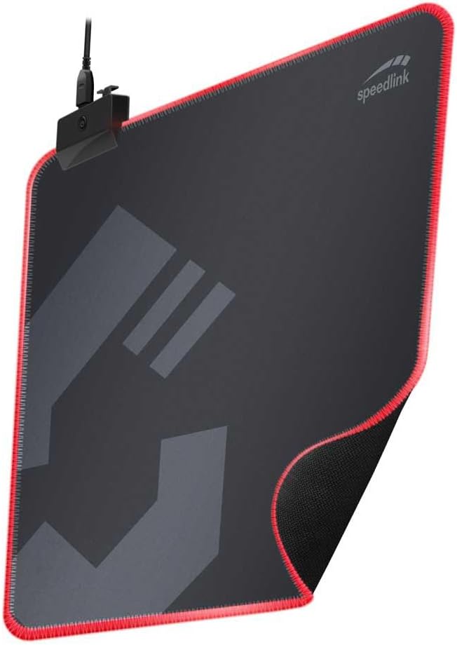 Speedlink LEVAS LED Soft Gaming Mousepad – Beleuchtetes Mauspad – Rutschfeste Maus Unterlage – Aufro