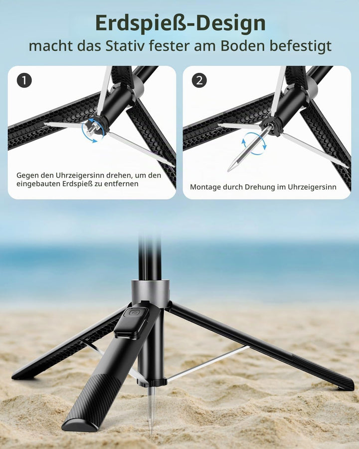 Victiv Stark Magnet iPhone Stativ, 180cm Magnetisches Handy Stativ mit Erdspiess mehr Stabilität für