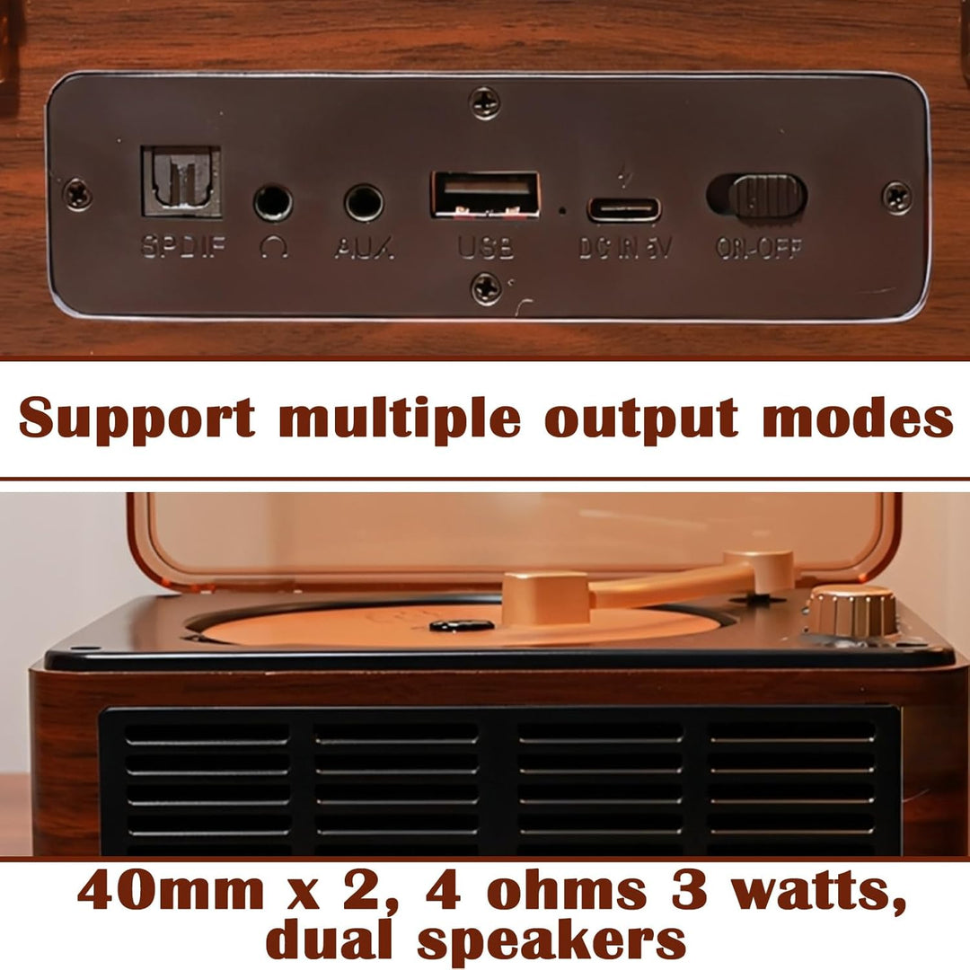 Bluetooth CD Player Tragbar mit Lautsprecher, Wiederaufladbarer Vintage CD Spieler für Zuhause,Unter
