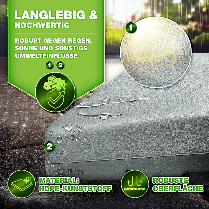 tillvex® Sonnenschirmständer 90 Liter / 120 kg – 4-teilig für Ampelschirm inkl. Metallverbinder | Sc