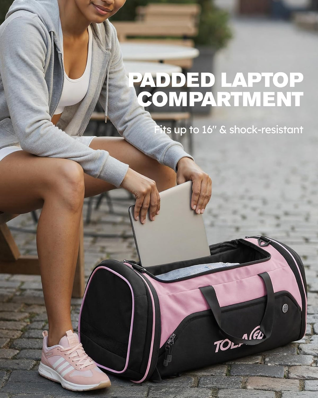 Tolaccea Sporttasche 56–70L für Herren & Damen – Erweiterbare Reisetasche mit Schuhfach & Nassfach,