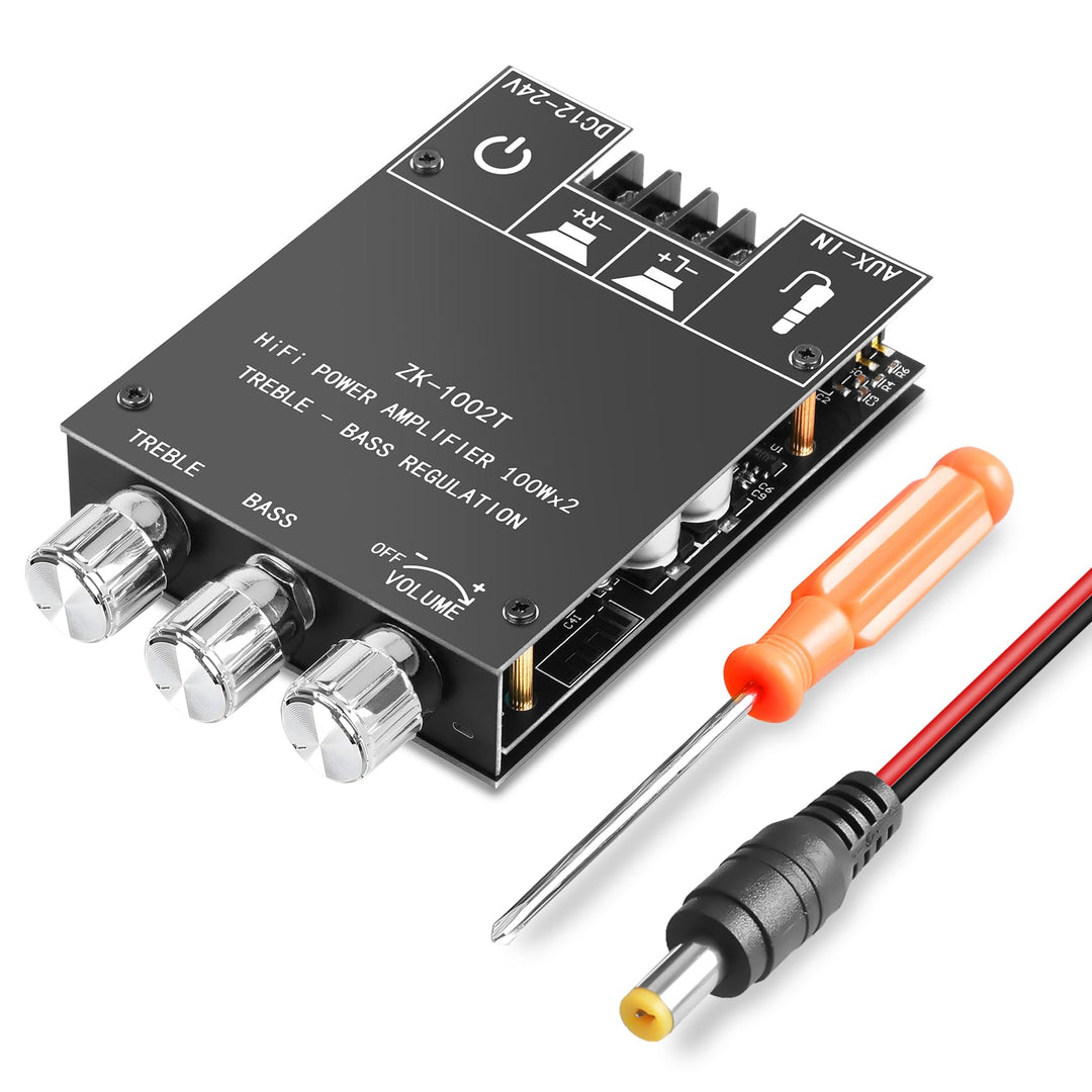 KKMOL 1002MT 2x100W Bluetooth 5.0 Stereo Verstärker Board 12-24V 2.0-Kanal Stereo Audio Empfänger Le
