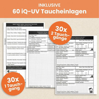 IQ Company iQ Logbook XS, Scuba diving log book binder Scuba diving log book binder - black, XS